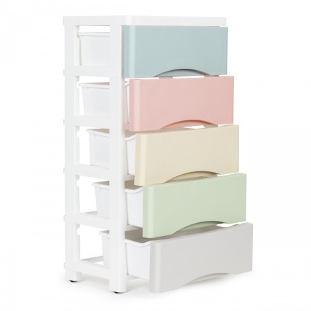 5 väljatõmmatava sahtliga riiul, jalad rat... | FreshDesign.ee