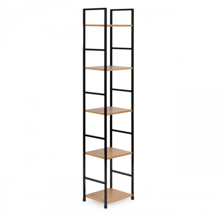 Moodne puidust riiul, metallraamiga LOFT, 5 riiulit