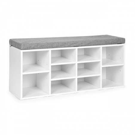 Halli padjaga kingariiul 10 riiulit valge | FreshDesign.ee