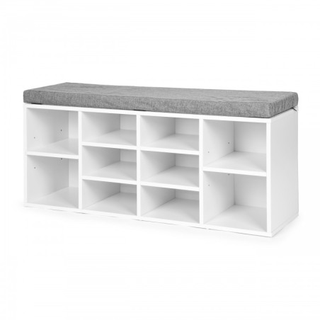 Halli padjaga kingariiul 10 riiulit valge | FreshDesign.ee