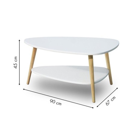 Moodne kohvilaud, puidust jalad, valge | FreshDesign.ee