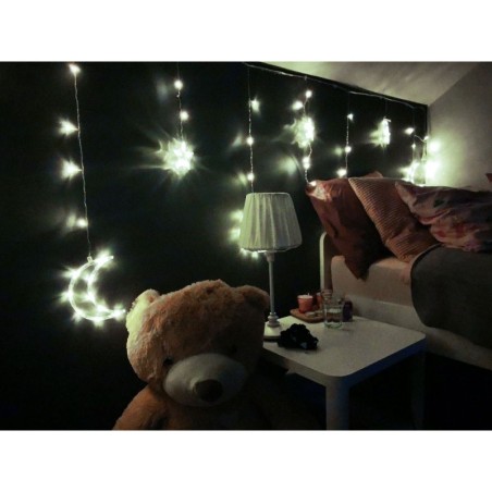 Kuutuled, tähed, jõulutuled, kardin, 96LED | FreshDesign.ee