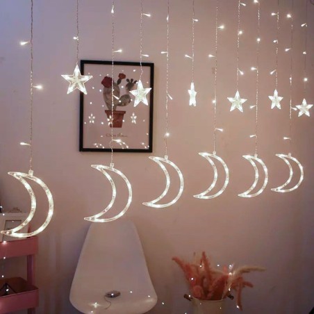 Kuutuled, tähed, jõulutuled, kardin, 96LED | FreshDesign.ee