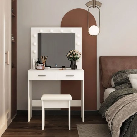 Suur kaasaegne kosmeetiline tualettlaud, peeglivalgustus