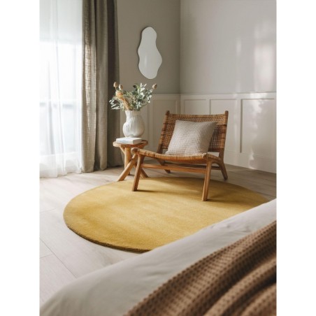 Ümmargune villane vaip Bent Yellow Ø 150 cm ümmargune