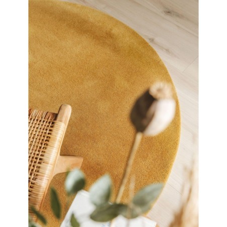 Ümmargune villane vaip Bent Yellow Ø 150 c... | FreshDesign.ee