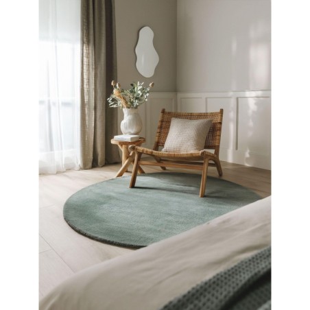 Ümmargune villane vaip Bent Green Ø 150 cm ümmargune