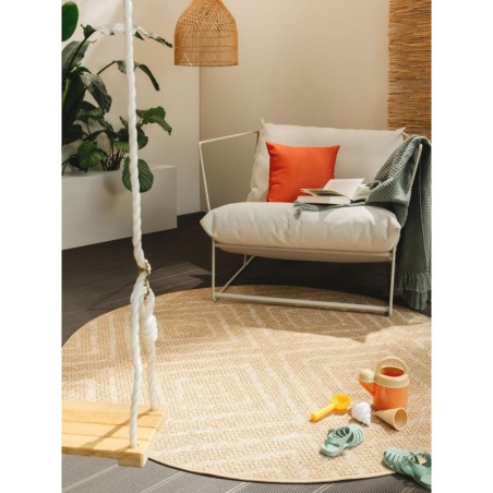 Ümar sise- ja välisvaip Como helepruun Ø 160 cm ümmargune