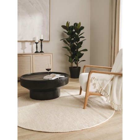 Villane vaip Rocco White Ø 250 cm ümmargune