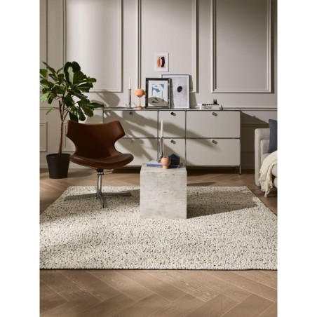 Villane vaip Patch Valge/must 200x200 cm