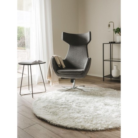Shaggy vaip Whisper White Ø 80 cm ümmargune