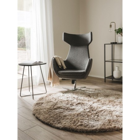Shaggy vaip Whisper Helepruun Ø 80 cm ümmargune