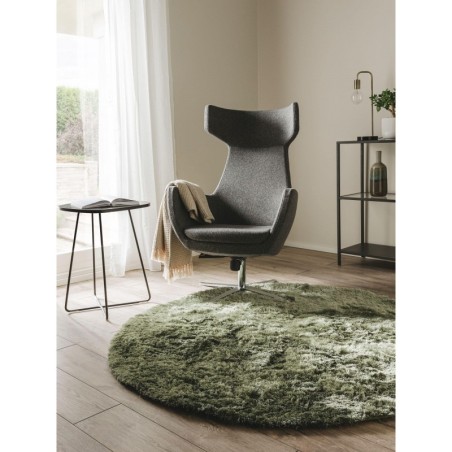 Shaggy vaip Whisper Green Ø 80 cm ümmargune