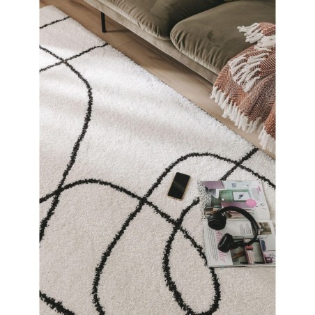 Shaggy vaip Louise Must/Valge 200x290 cm | FreshDesign.ee