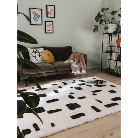 Shaggy vaip Louise Must/Valge 120x170 cm