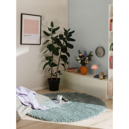 Shaggy vaip Ava Turquoise Ø 120 cm ümmargune