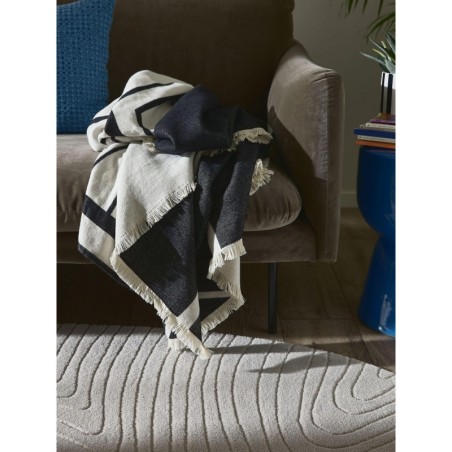 Puuvillane tekk Luan Must/Valge 130x170 cm