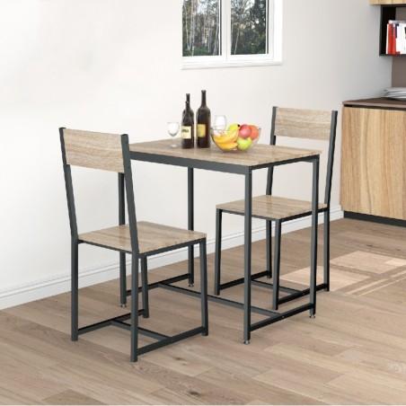 Mööblikomplekt: laud + 2 tooli metallist MDF | FreshDesign.ee