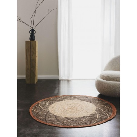Jute vaip Sahara Pruun Ø 90 cm ümmargune