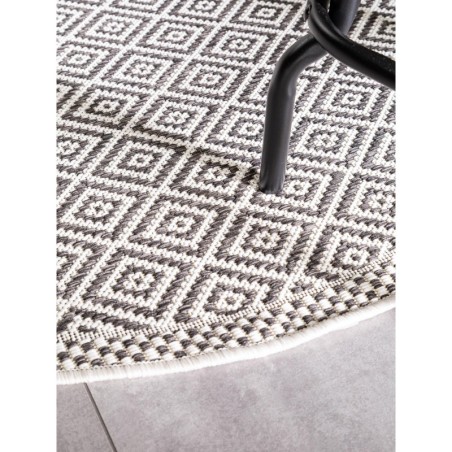 Cleo valge/must sise- ja välisvaip Ø 150 c... | FreshDesign.ee