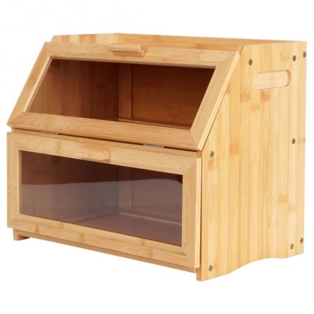 Kahekorruseline bambusest leivakast, 39x25x32 cm | FreshDesign.ee