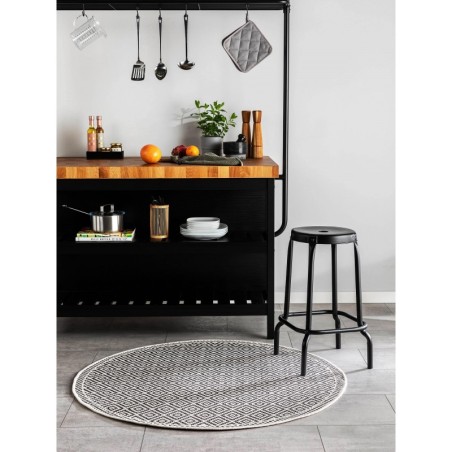 Sise- ja välivaip Cleo valge/must Ø 120 cm ümmargune