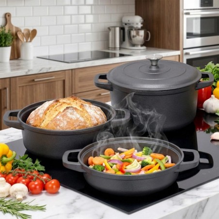 Kaanega malmist pottide komplekt CAST LINE 2 / 2,8 / 4, 3 liitrit 4 tk.