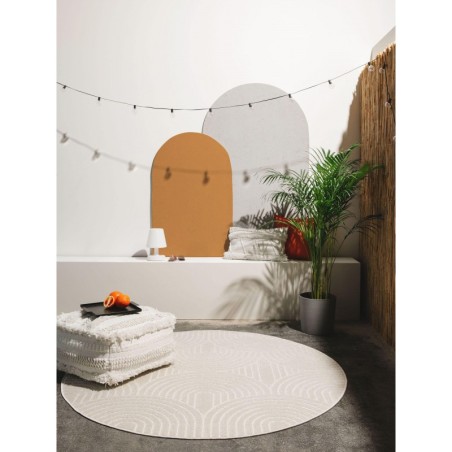 Sise- ja välisvaip ümmargune vaip Mars Cream Ø 160 cm ümmargune