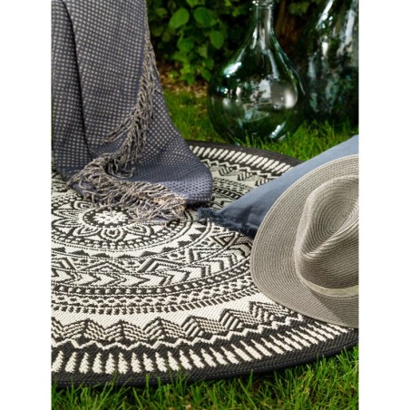 Sise- ja välisvaip Metro must/valge Ø 120 ... | FreshDesign.ee