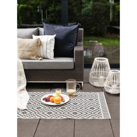 Sise- ja välisvaip Metro must/valge 80x200 cm