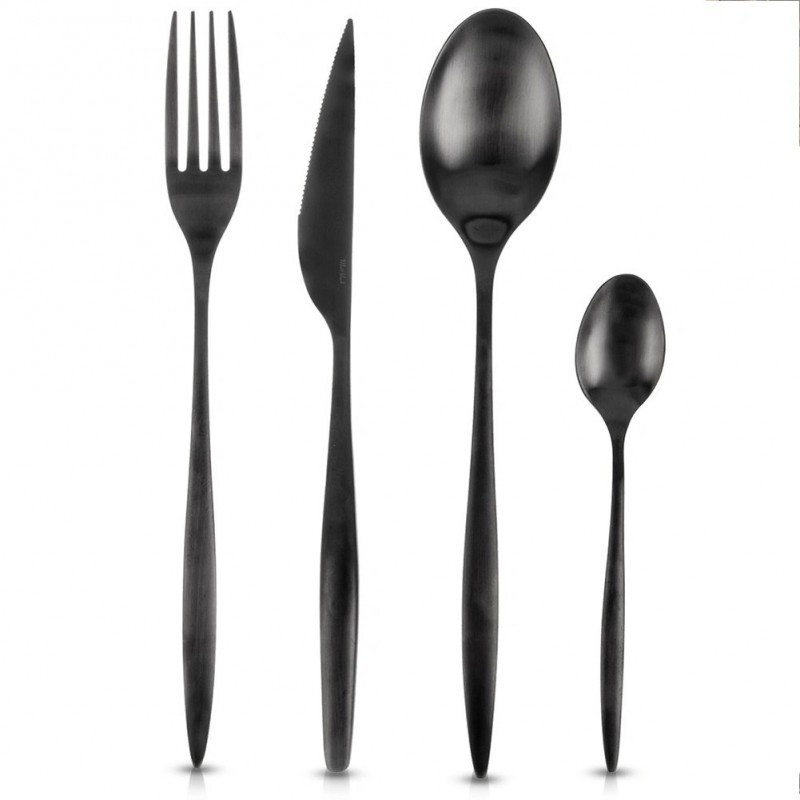 Mustast terasest söögiriistade komplekt 6 ... | FreshDesign.ee