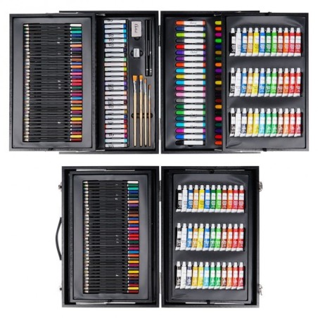 Kunstiline maalikomplekt puidust karbis, 174 tk. | FreshDesign.ee