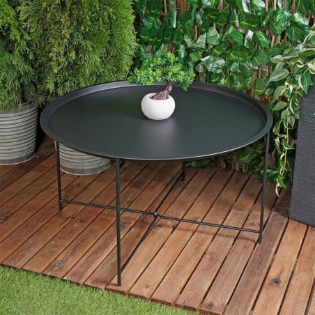 Diivanilaud metallist must ümmargune 75x42 cm | FreshDesign.ee