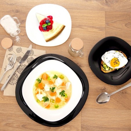 Õhtusöögikomplekt: klaas, valge, must, LUN... | FreshDesign.ee