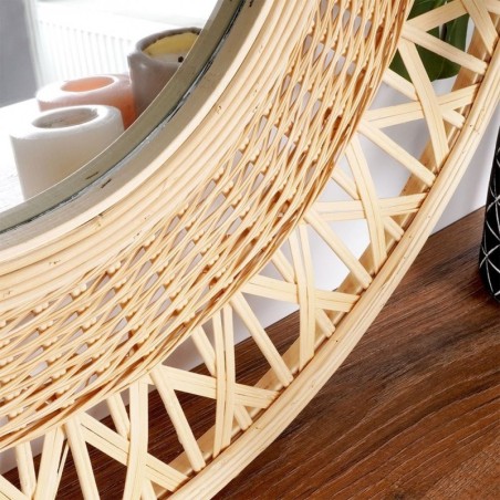 Beež puidust seinapeegel ümmargune 56 cm | FreshDesign.ee