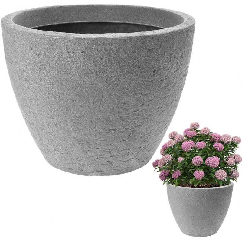 Plastikust aiapott, hall, ümmargune, 37,5x48 cm | FreshDesign.ee