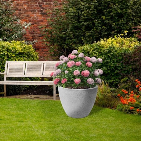 Plastikust aiapott, hall, ümmargune, 37,5x48 cm | FreshDesign.ee