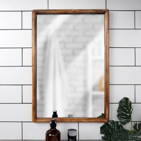 Ristkülikukujuline puidust seinapeegel 40x60 cm