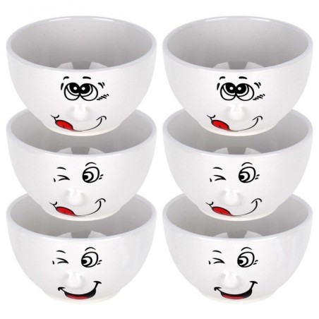Keraamilised emotikonid 13,5 cm, 550 ml, 6 tk. | FreshDesign.ee