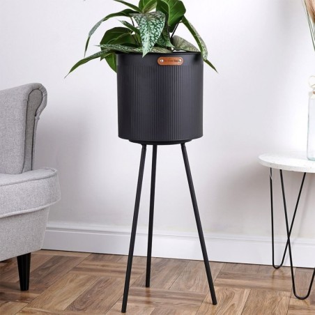 Lillepott jalgadel, metall, must, 25,5x73 cm