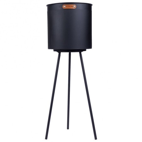 Lillepott jalgadel, metall, must, 25,5x73 cm | FreshDesign.ee