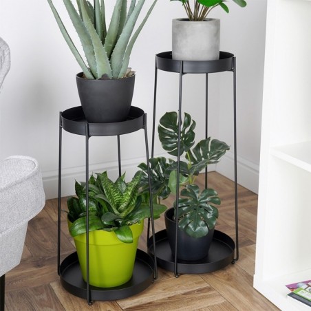 Must metallist lillealus, 2-korruseline, 46/58 cm, 2 tk.