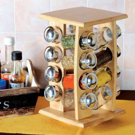 Maitseaineriiul anumatega, puidust, pöörlev, 16 tk.