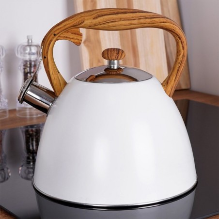 Veekeetja vilega, teras, valge, PUIT, 3 l