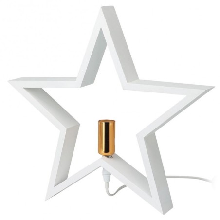 Puidust laualamp valge täht 34,5 cm | FreshDesign.ee