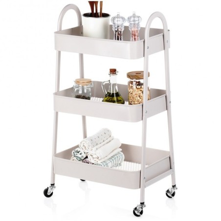 Ratastega riiul, metall, beež, 3-tasandili... | FreshDesign.ee