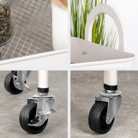 Ratastega riiul, metall, beež, 3-tasandili... | FreshDesign.ee