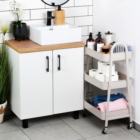 Ratastega riiul, metall, beež, 3-tasandili... | FreshDesign.ee