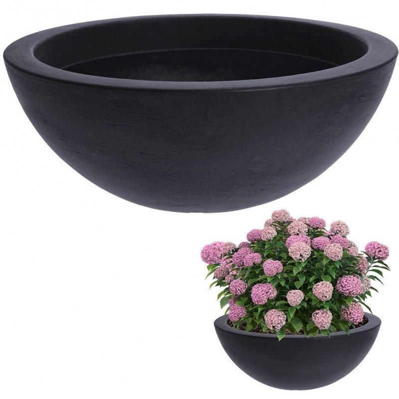 Plastikust aiapott, hall, ümmargune, 51,5x20 cm | FreshDesign.ee