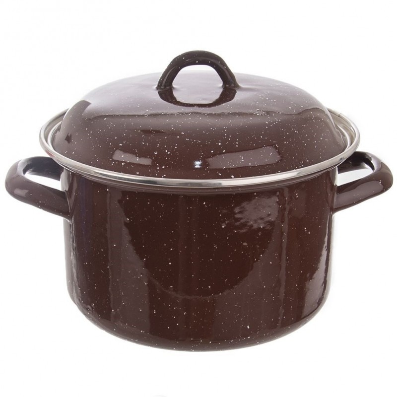 Emaileeritud kaanega pott, pruun, 18 cm, 2,5 l | FreshDesign.ee